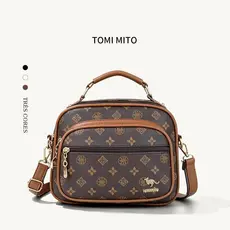 TOMI MITO Bolsa Feminina Transversal com Monograma Estilo Luxo Versátil para Dia a Dia Passeio e Viagem TM9185