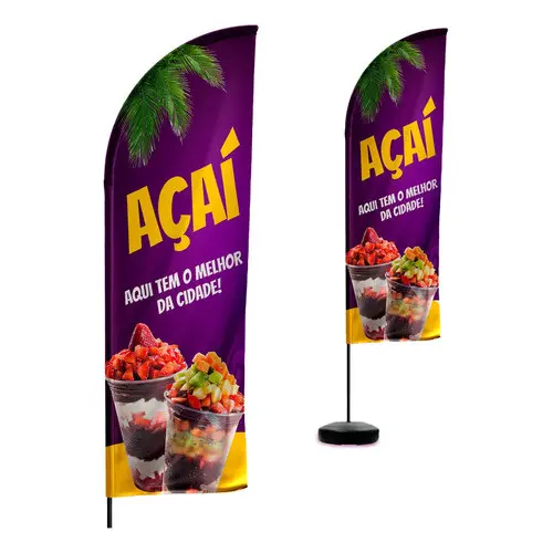 Wind Banner Açaí 2 Metros Flag Dupla Face Apenas Tecido Mod2