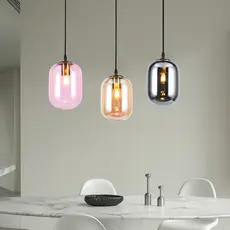 iluminação decorativa Pendente Glass Champagne Elegante Vidro Soprado E27 Sem Lâmpada