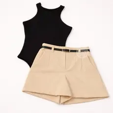 Conjunto Feminino Short Alfaiataria + Body Regata - ENVIO IMEDIATO !