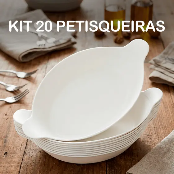 Kit 20 Petisqueira Barquinha Canoa Petiscos Churrasco Festa Frios Para Servir Amendoim Caldo Branca - Kaziva