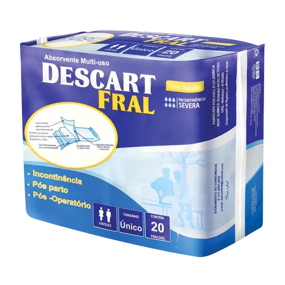 Absorvente Pós Multi-uso Descart Fral - Tam Único | 20 Unidades.