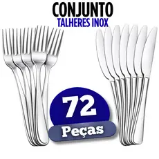 Talheres Inox – Garfos e Facas Kit Com 72, 36 e 18 UN de Alta Qualidade Excelente para o dia dia Uso Obrigatorio