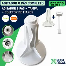 AGITADOR COMPLETO 8 PÁS 8 BLADES LAVADORA BRASTEMP/CONSUL BATEDOR MÁQUINA DE LAVAR BRASTEMP/CONSUL
