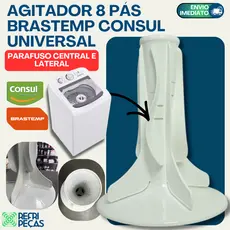 AGITADOR 8 BLADES 8 PÁS P/ LAVADORA BRASTEMP/CONSUL CCOMPATIVEL BATEDOR P/ MÁQUINA DE LAVAR