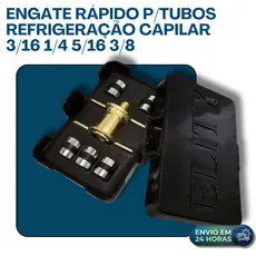 KIT ENGATE RÁPIDO UNIVERSAL LATÃO P/ REFRIGERAÇÃO CAPILAR 3/16 1/4 5/16 3/8 + ESTOJO