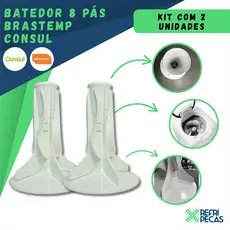 KIT AGITADOR BATEDOR 8 BLADES 8 PÁS P/ LAVADORA BRASTEMP/CONSUL MÁQUINA DE LAVAR