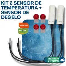 KIT 2 SENSOR 2,7k UNIVERSAL GELADEIRA BRASTEMP CONSUL PARALELO  TEMPERATURA DEGELO CAMPO OHMS BIVOLT