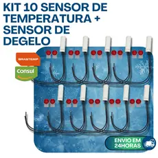KIT 10 SENSOR 2,7k UNIVERSAL GELADEIRA BRASTEMP CONSUL PARALELO TEMPERATURA DEGELO CAMPO OHM BIVOLT