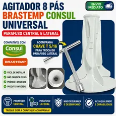 CHAVE + AGITADOR 8 BLADES 8 PÁS LAVADORA BRASTEMP/CONSUL BATEDOR MÁQUINA DE LAVAR BRASTEMP/CONSUL