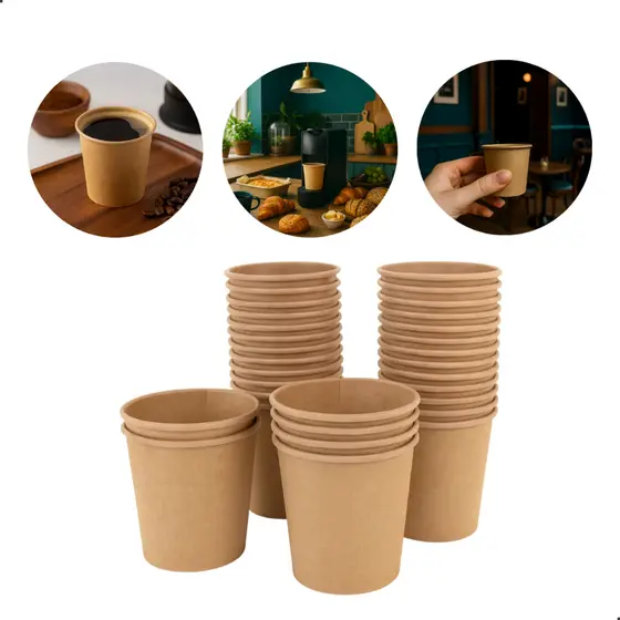 Copo Papel 110ml Café Expresso Chá 100copos Biodegradável Kraft