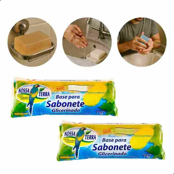 2kg Base Glicerinada Branca e Transparente Sabonetes Glicerinados Nossa Terra