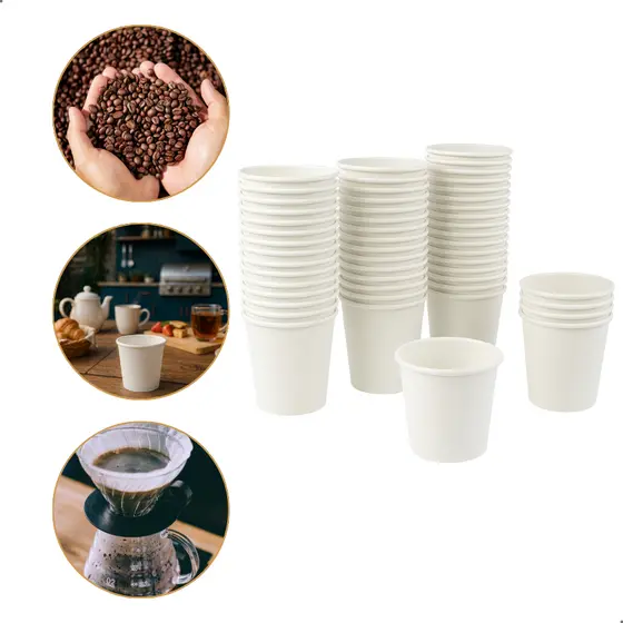 Copo Papel 60ml Café Expresso Chá 100 Copos Biodegradável Branco