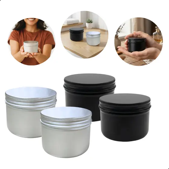 Kit Latinhas Para Vela Lembrancinha De Aluminio 150g Prateado ou Preto
