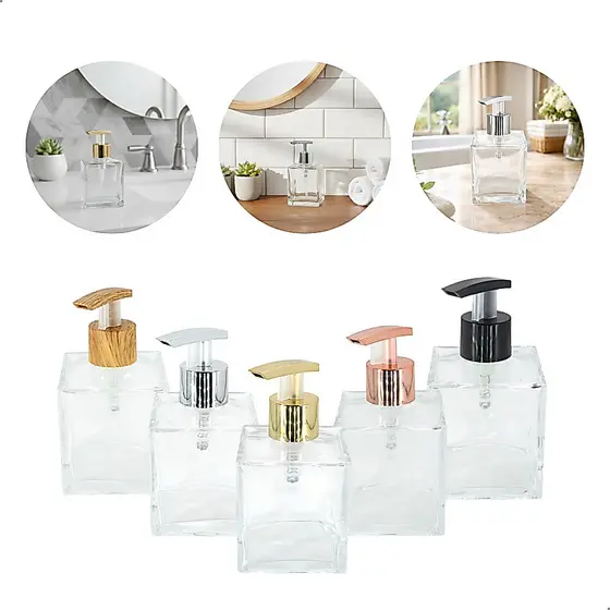 Saboneteira Transparente Porta Sabonete Lavabo Luxo 250ml - Escolha a Tampa
