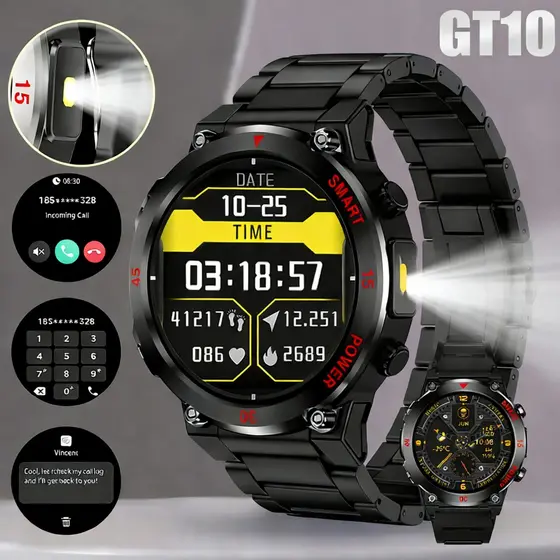 2026 Novo Smartwatch GT10 Ultra  2 Pulseiras Relógio Inteligente  NFC Android e iOS