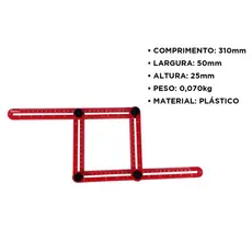 Gabarito Angular Multifunção Plástico - 61878 Cortag