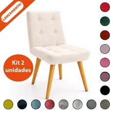 Kit 2 Poltrona Cadeira Eames Pés Palito Estofada Sala Consultório Escritório Aninha Poltronas
