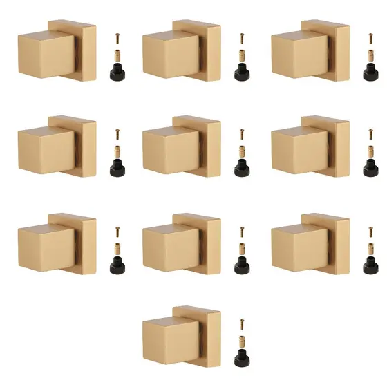kit 10 Acabamentos de Registro Quadrado, Dourado  1/2" e 3/4" Com Conversor Deca Para Docol