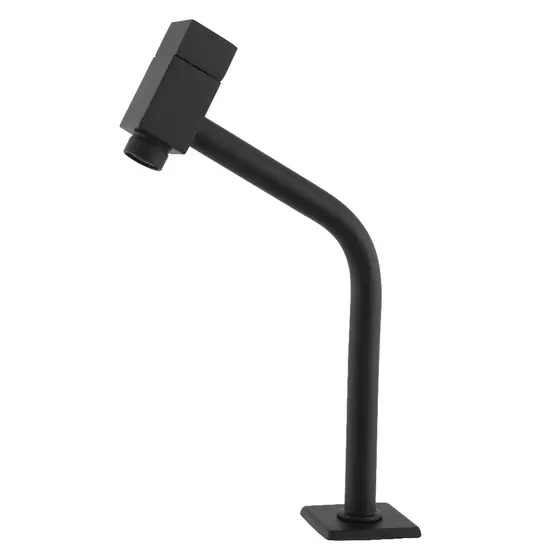 Torneira Lavatório Mesa Bica Baixa Preto Fosco 1/4 Volta – Design Quadrado 45° Moderno