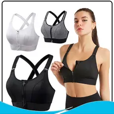 Topp Alto Impacto Esportivo C/ Ziper Treino Academia Corrida P-XGGG