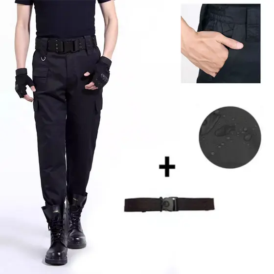 Impermeáve Calça Combat Masculina Tática Militar Ripstop Com Cinto 6 Bolsos para Trilhas
