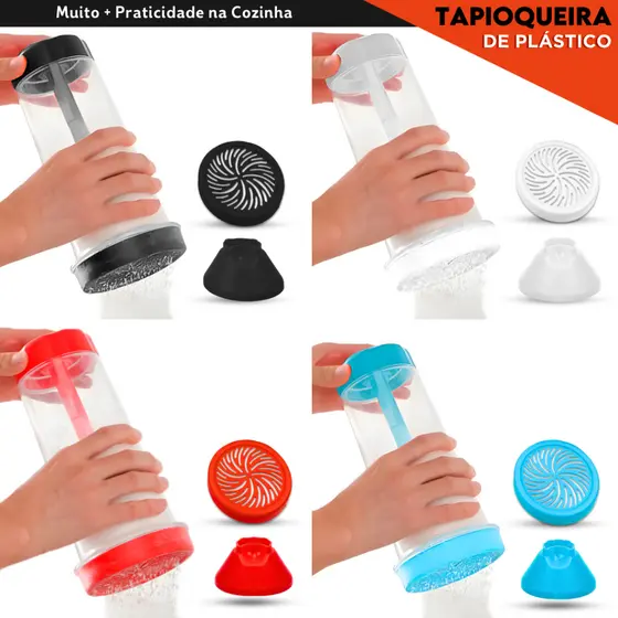 Tapioqueira Manual – Dosadora de Tapioca com Tampa e Dispenser I Ideal para Tapiocas Sem Sujeira -MN