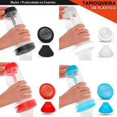 Tapioqueira Manual – Dosadora de Tapioca com Tampa e Dispenser I Ideal para Tapiocas Sem Sujeira -MN