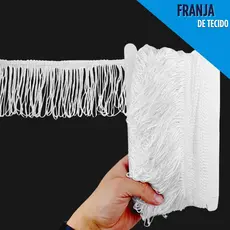 Franja de Tecido Decorativa 10 Metros x 10cm para Artesanato, Fantasias, Roupas e Enfeites - MN