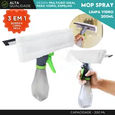 Rodo Mop Spray Limpa Vidro 3 em 1 200ml Borrifa Limpa e Seca Limpador de Vidros com Reservatório -MN