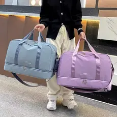 Bolsa de Viagem Esportiva Multifuncional com Compartimento Duplo e Grande Espaço Interno
