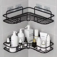 Prateleira de Banheiro Adesiva Sem Furo Porta Shampoo Sabonete Organizador Multiuso para Cozinha Lavanderia