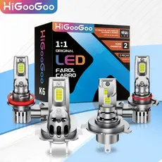 HiGooGoo K6 18000LM 1:1 Plug and Play Carro Lâmpadas Inserção Direta Super Brilhante LED 6000K H4/H7/H11/HB3 12V 90W