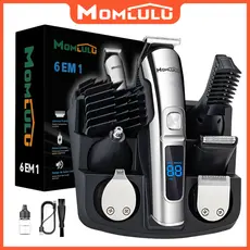 MOMLULU 12 em 1 Aparador de Barba Masculino Barbeador Elétrico À Prova d'Água Para Nariz Corpo Rosto e Bigode USB