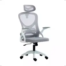 Cadeira De Escritório Office Columbus Tela Mesh Rivatti Cor Branco E Cinza