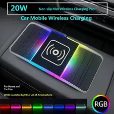 Base de Carregamento Sem Fio para Carro de 20W, Acessório de Modificação com Tapete Antiderrapante, Design de Carregamen