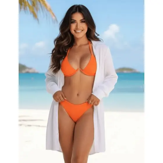 Chemise Saida de Praia Camisão feminino Manga Longa Comprida Leve Soltinha no Corpo Sobrepor Biquini