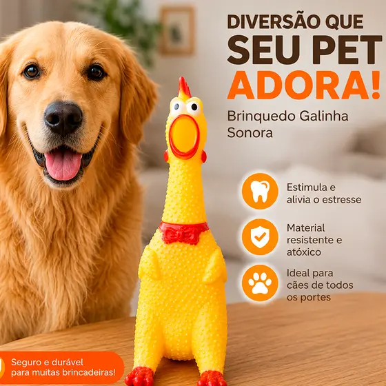 Galinha Frango Borracha Mordedor Cachorro Pet Faz Barulho / Brinquedos Cachorro