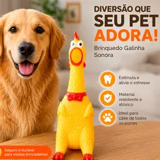 Galinha Frango Borracha Mordedor Cachorro Pet Faz Barulho / Brinquedos Cachorro