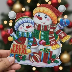 Adesivo De Porta Decoração Natal Papai Noel, Rena E Boneco De Nevi