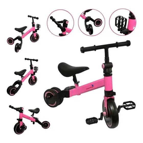 Bicicleta Equilíbrio Infantil 3 em 1 Triciclo Balance Bike Mini Bicicleta INMETRO