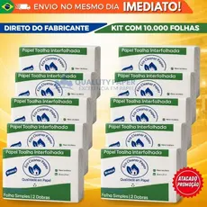 Papel Interfolha 20x21 cm Branco | para secar as mãos Ideal para Banheiro, Cozinha e Empresas-10.000 folhas17