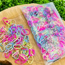 Kit 1000 Mini Elásticos de Silicone para Cabelo Coloridos para Tranças e Penteados