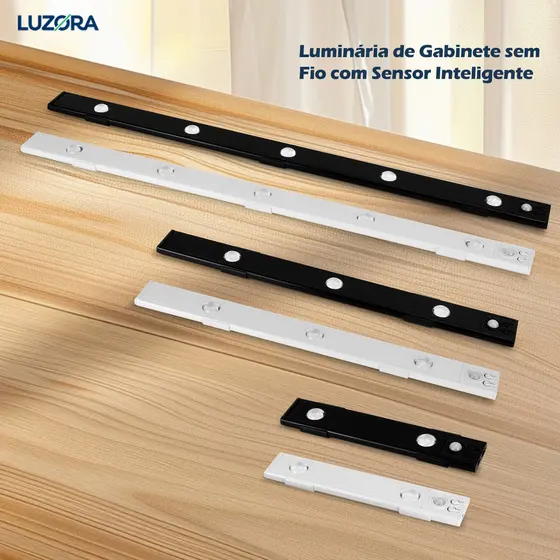 Luz LED Ultrafina Armário De 3 Cores Sensor 20cm/40cm/60cm Multi-Funcionais sem fio usb recarregável