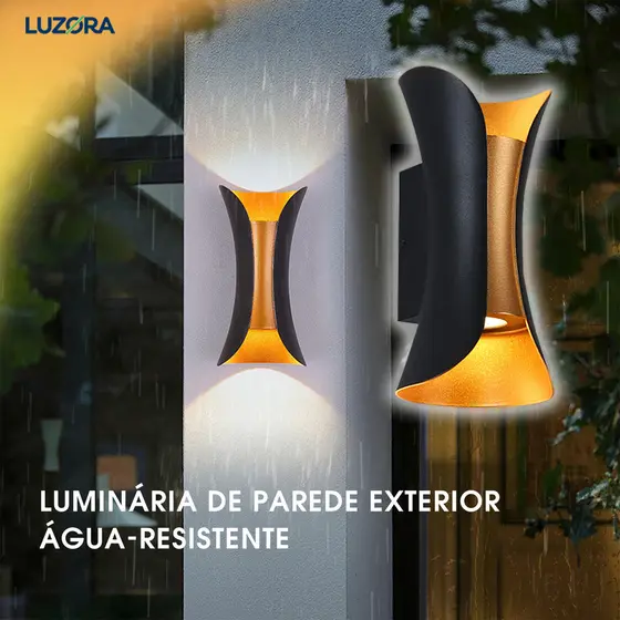 Arandela de Parede Externa LED Impermeável iluminação decorativa Ideal para Jardim Varanda e Fachada