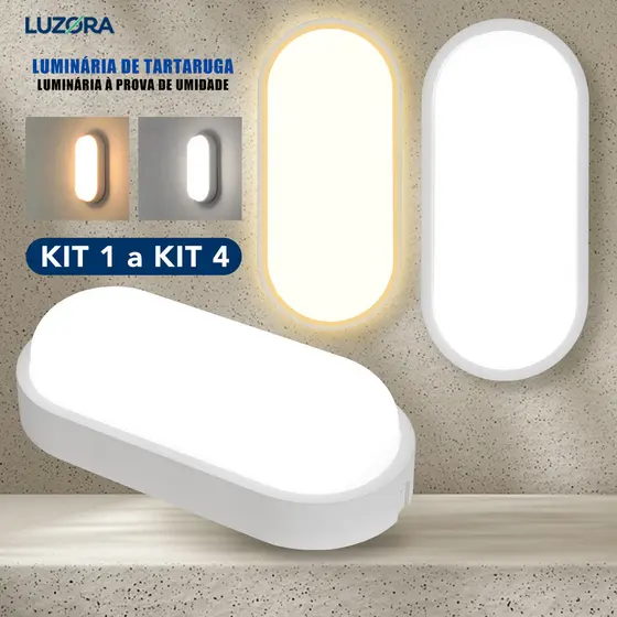 KIT 1 a 4 Luminária Arandela Tartaruga Led 8W/15W Bivolt Impermeável para Sacada Corredor e Jardim