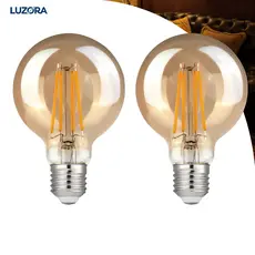 KIT 2 a 6 Lâmpada Filamento LED G80 Luz Quente Bivolt E27 Âmbar Edison 4W Estilo Retrô Vintage