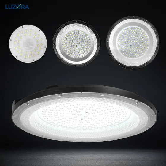 Luminária Highbay LED UFO Industrial 100W 200W 300W 400W Super Brilho Economia Energia 6500K Galpão