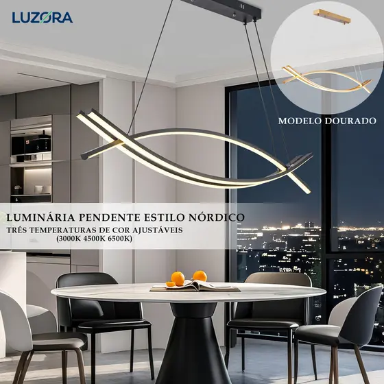 Lustre pra sala de jantar Lustre De Teto Nórdico De Luxo Lustre Para Sala De Jantar e Estar