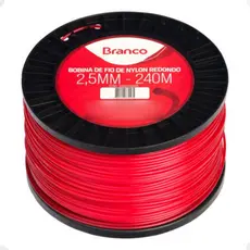 Fio de Nylon Redondo 2,5mm x 240 Metros - Marca BRANCO Original para Roçadeiras e Aparadores de Grama
